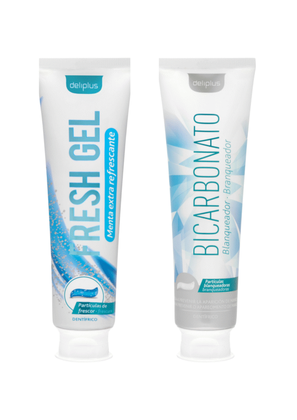 يساعدان على تبييض الأسنان وإزالة البقع السطحية Bicarbonato blanqueador y Fresh Gel