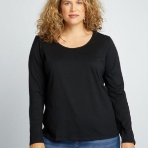 قميص Camiseta de manga larga lisa