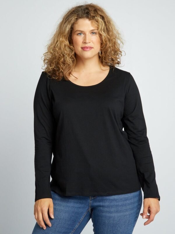 قميص Camiseta de manga larga lisa