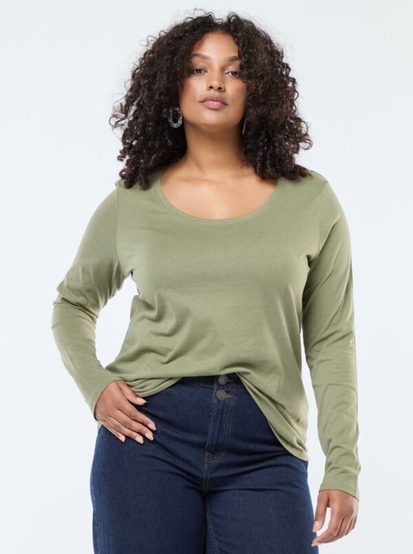 قميص Camiseta de manga larga lisa