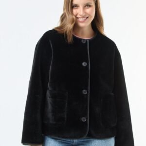 chaqueta-corta-de-piel-sintetica-negro-eky02_1_hd1 سترة الفرو Chaqueta piel sintética