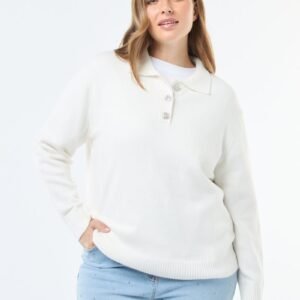 تريكو Jersey con botones joya