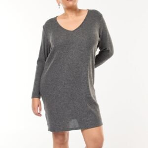 vestido-jersey-corto-de-punto-grueso-gris-ecm84_1_hd2 فستان Vestido corto de punto