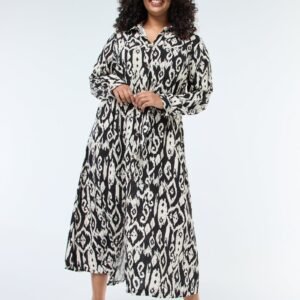 vestido-largo-corte-camisero-con-cinturon-en-la-cintura-negro-eof85_1_hd4 فستان Vestido largo corte