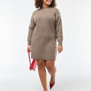 vestido-tipo-jersey-con-botones-decorativos-en-el-hombro-beige-eos53_6_hd1 فستان Vestido jersey decorativos