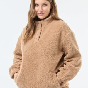 sudadera-cuello-camionero-en-sherpa-marron-fkc56_2_hd1 تريكو Sudadera cuello camionero