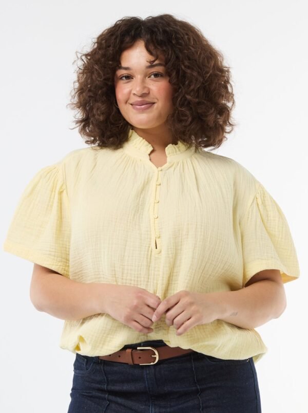 بلوزة Blusa de gasa de algodón