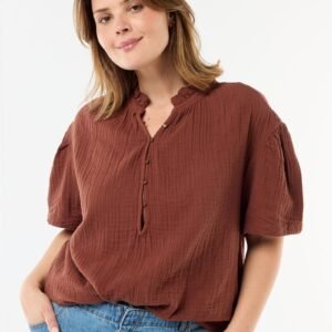 بلوزة Blusa de gasa de algodón