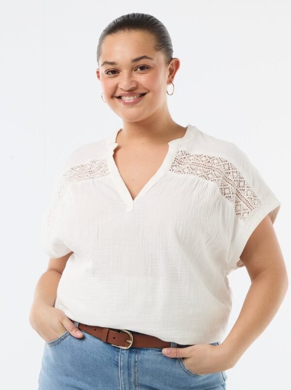 بلوزة Blusa doble gasa de algodón