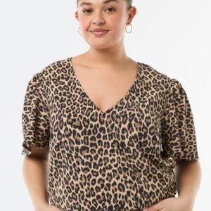 blusa-fluida-lisa-de-manga-corta-beige-fmj72_6_hd1 بلوزة Blusa fluida lisa