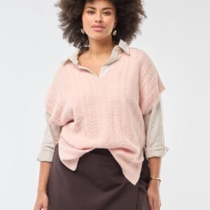 سترة Jersey de punto trenzado