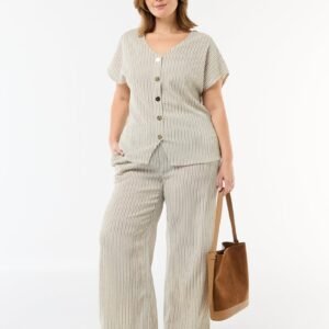 بنطلون Pantalón ancho de punto crepé