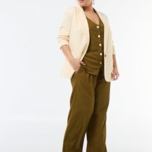 بنطلون Pantalón ancho de punto crepé