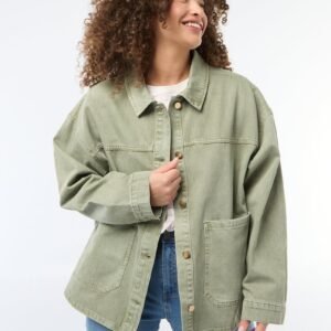 sobrecamisa-de-twill-con-2-bolsillos-de-parche-kaki-ffd50_2_hd1 جاكيت Sobrecamisa de twill