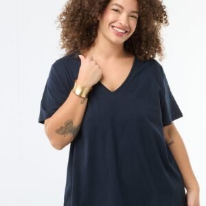 camiseta-basica-de-manga-corta-y-cuello-en-pico-azul-esd25_8_hd1 تيشرت Camiseta de cuello en pico