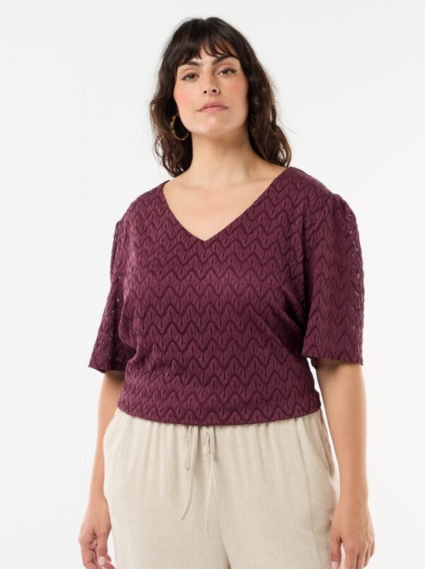 تيشرت Camiseta de encaje calado