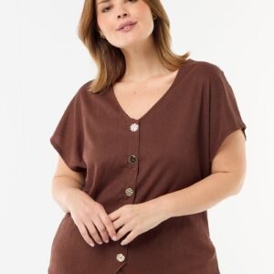 camiseta-de-tirantes-con-botones-dorados-marron-fct78_1_hd1 تيشرت Camiseta de tirantes