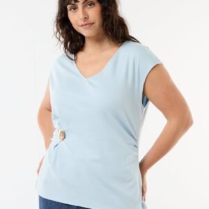 camiseta-drapeada-con-joya-dorada-azul-gcx40_2_hd3 تيشرت Camiseta drapeada con joya