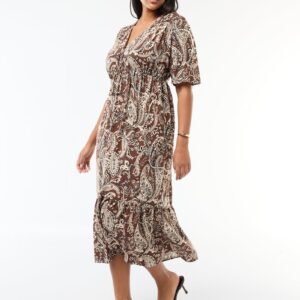 vestido-fluido-con-estampado-fantasia-marron-gdo06_2_hd1 فستان Vestido fluido fantasía