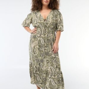 vestido-fluido-con-estampado-fantasia-verde-gdo06_1_hd1 فستان Vestido fluido fantasía