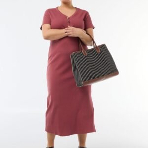 vestido-largo-de-canale-con-mangas-cortas-rojo-fip42_2_hd1 فستان Vestido largo de canalé