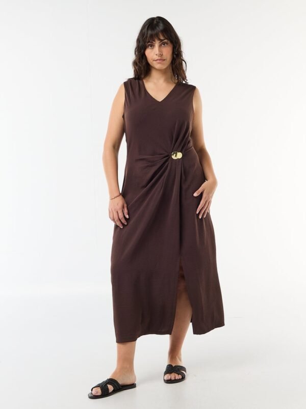 فستان Vestido drapeado bisutería