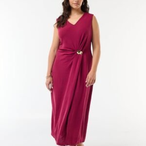 vestido-largo-drapeado-con-bisuteria-rojo-fxq26_3_hd1 فستان Vestido drapeado bisutería